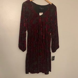Black + Red Velvet Dress